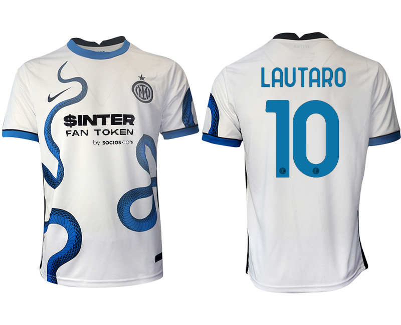 Men 2021-2022 Club Inter Milan away aaa version white #10 Soccer Jersey->inter milan jersey->Soccer Club Jersey